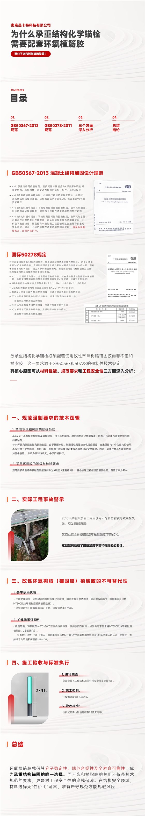 为什么承重结构化学锚栓需要配套环氧植筋胶【南京曼卡特】