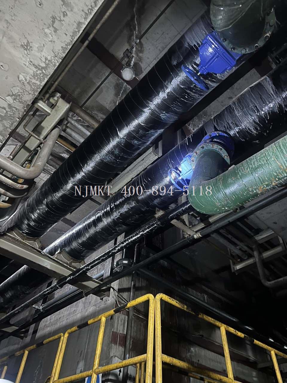 北方钢厂高温碳纤维布加固修复管道泄漏