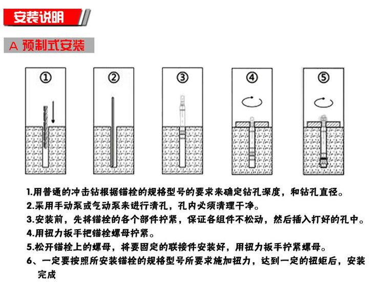 曼卡特自切底机械锚栓安装说明