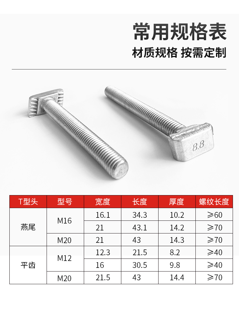 南京曼卡特预埋槽道用T形螺栓 (2)